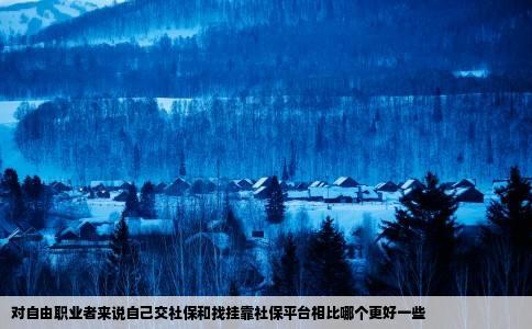 对自由职业者来说自己交社保和找挂靠社保平台相比哪个更好一些