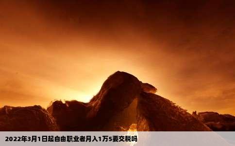 2022年3月1日起自由职业者月入1万5要交税吗