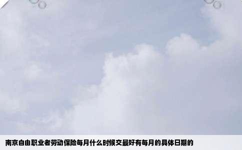 南京自由职业者劳动保险每月什么时候交最好有每月的具体日期的
