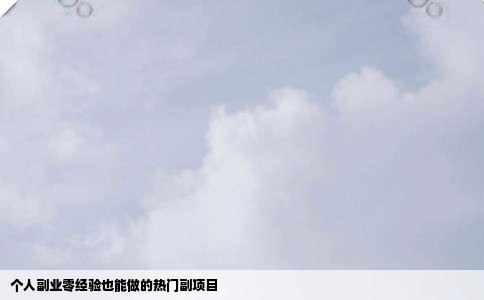 个人副业零经验也能做的热门副项目