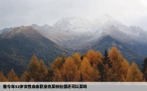 我今年52岁女性自由职业也买份社保还可以买吗