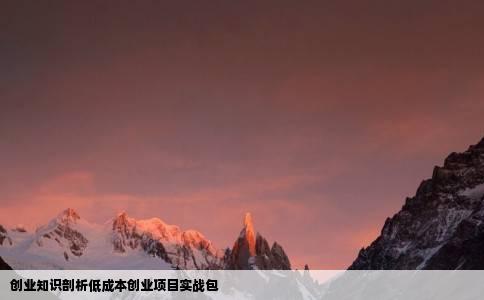 创业知识剖析低成本创业项目实战包