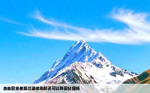 自由职业者超过退休年龄还可以购买社保吗
