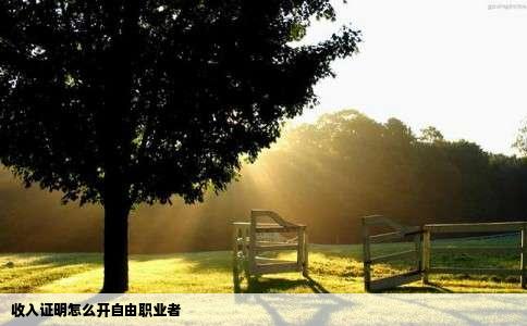 收入证明怎么开自由职业者