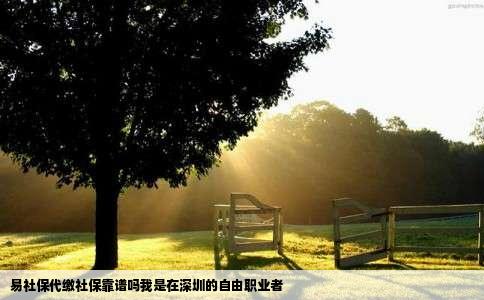 易社保代缴社保靠谱吗我是在深圳的自由职业者