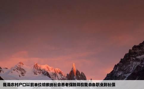 我是农村户口以前单位给缴纳社会养老保险现在我自由职业到社保