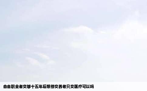 自由职业者交够十五年后想停交养老只交医疗可以吗