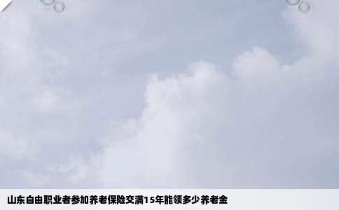 山东自由职业者参加养老保险交满15年能领多少养老金