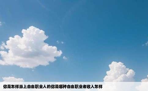 你是怎样当上自由职业人的你是哪种自由职业者收入怎样