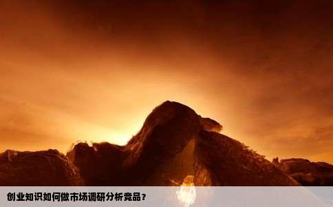 创业知识如何做市场调研分析竞品？