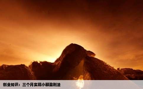 创业知识：三个月实现小额盈利法
