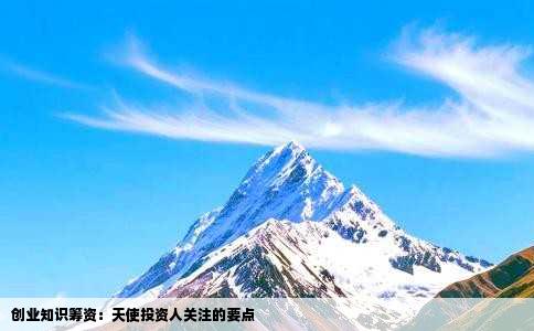 创业知识筹资：天使投资人关注的要点