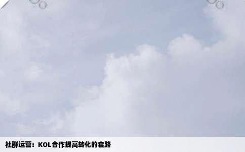 社群运营：KOL合作提高转化的套路