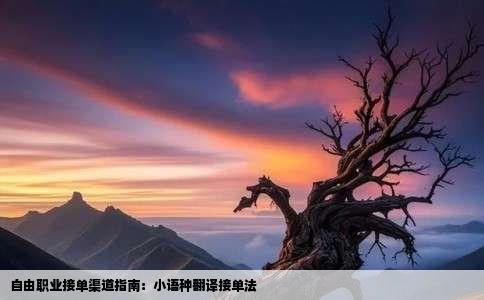 自由职业接单渠道指南：小语种翻译接单法