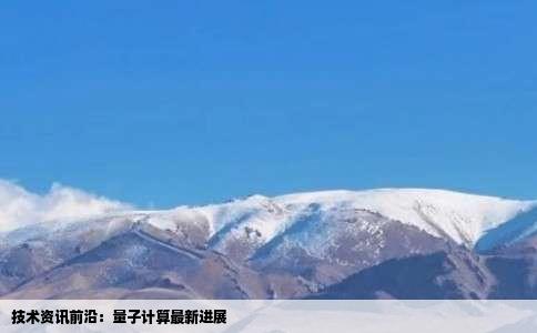 技术资讯前沿：量子计算最新进展