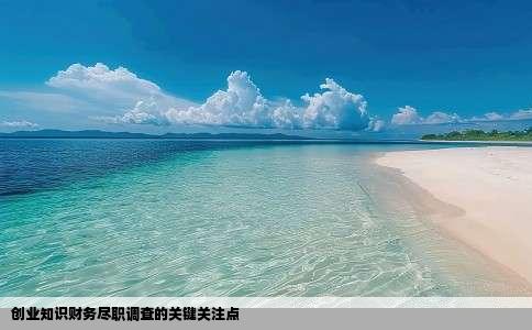 创业知识财务尽职调查的关键关注点