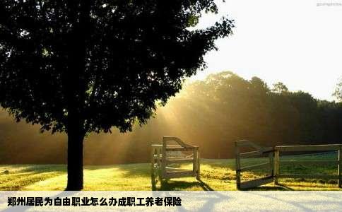 郑州居民为自由职业怎么办成职工养老保险