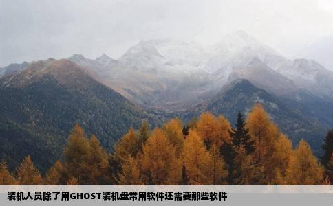 装机人员除了用GHOST装机盘常用软件还需要那些软件