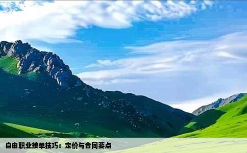 自由职业接单技巧：定价与合同要点