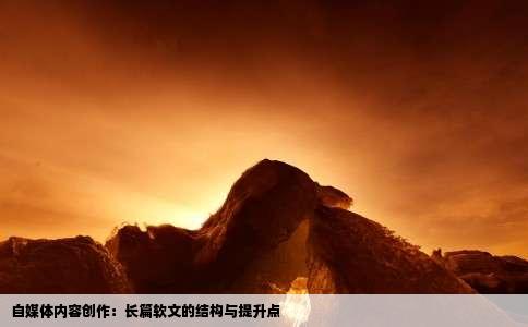 自媒体内容创作：长篇软文的结构与提升点