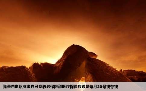 我是自由职业者自己交养老保险和医疗保险应该是每月20号钱存钱
