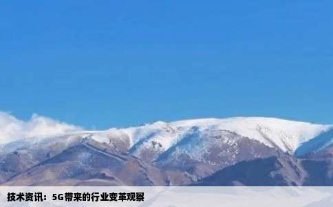 技术资讯：5G带来的行业变革观察