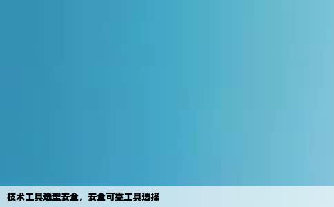 技术工具选型安全，安全可靠工具选择