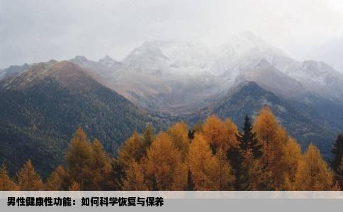 男性健康性功能：如何科学恢复与保养