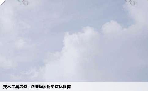 技术工具选型：企业级云服务对比指南