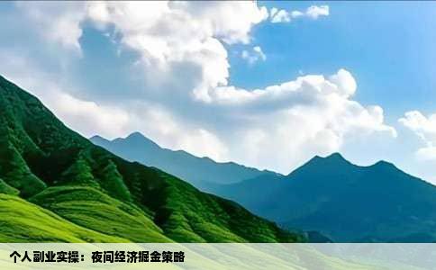 个人副业实操：夜间经济掘金策略
