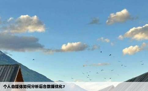个人自媒体如何分析后台数据优化？