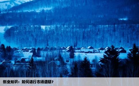 创业知识：如何进行市场调研？