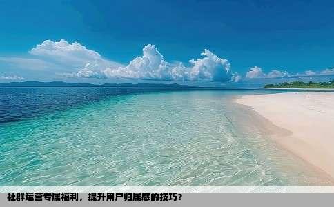 社群运营专属福利，提升用户归属感的技巧？