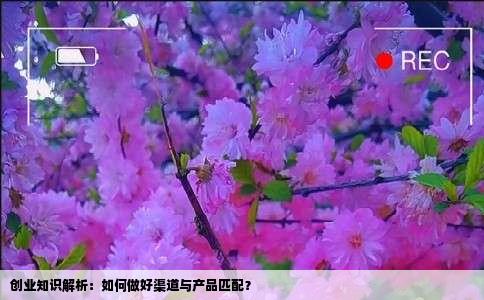 创业知识解析：如何做好渠道与产品匹配？