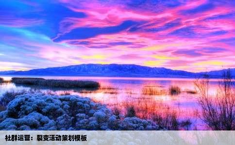 社群运营：裂变活动策划模板