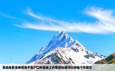 是自由职业者但是不在户口所在地工作想买社保可以吗每个月要交