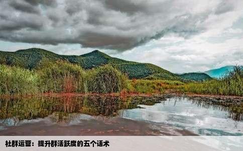 社群运营：提升群活跃度的五个话术