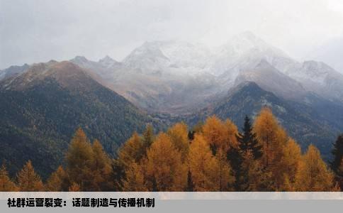 社群运营裂变：话题制造与传播机制