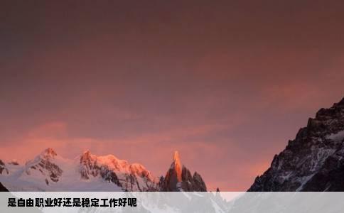 是自由职业好还是稳定工作好呢