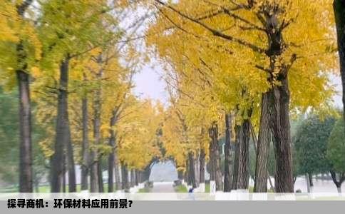 探寻商机：环保材料应用前景？