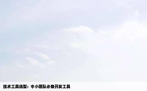 技术工具选型：中小团队必备开发工具