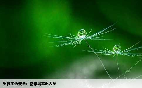 男性生活安全：防诈骗常识大全