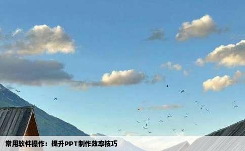 常用软件操作：提升PPT制作效率技巧