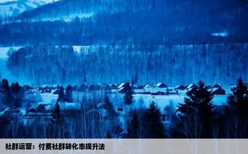 社群运营：付费社群转化率提升法