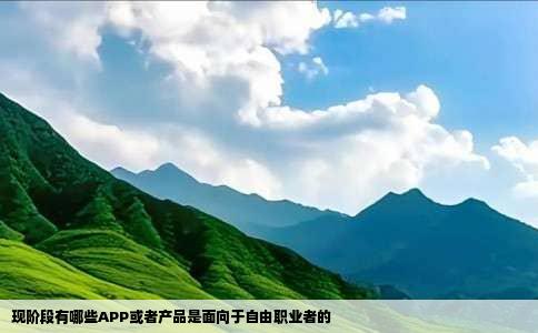 现阶段有哪些APP或者产品是面向于自由职业者的