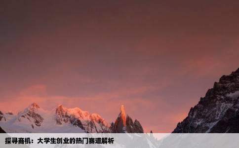 探寻商机：大学生创业的热门赛道解析
