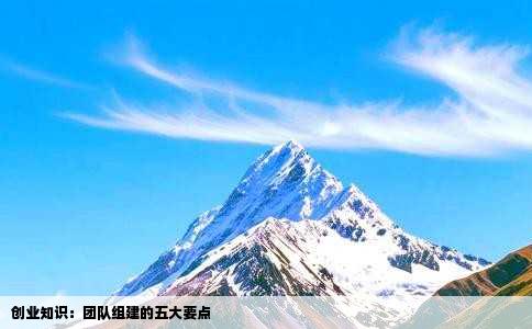 创业知识：团队组建的五大要点