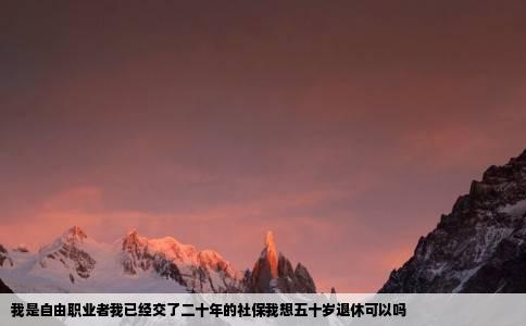 我是自由职业者我已经交了二十年的社保我想五十岁退休可以吗