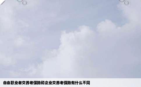 自由职业者交养老保险和企业交养老保险有什么不同