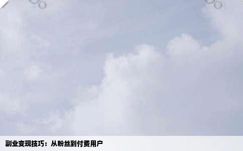 副业变现技巧：从粉丝到付费用户